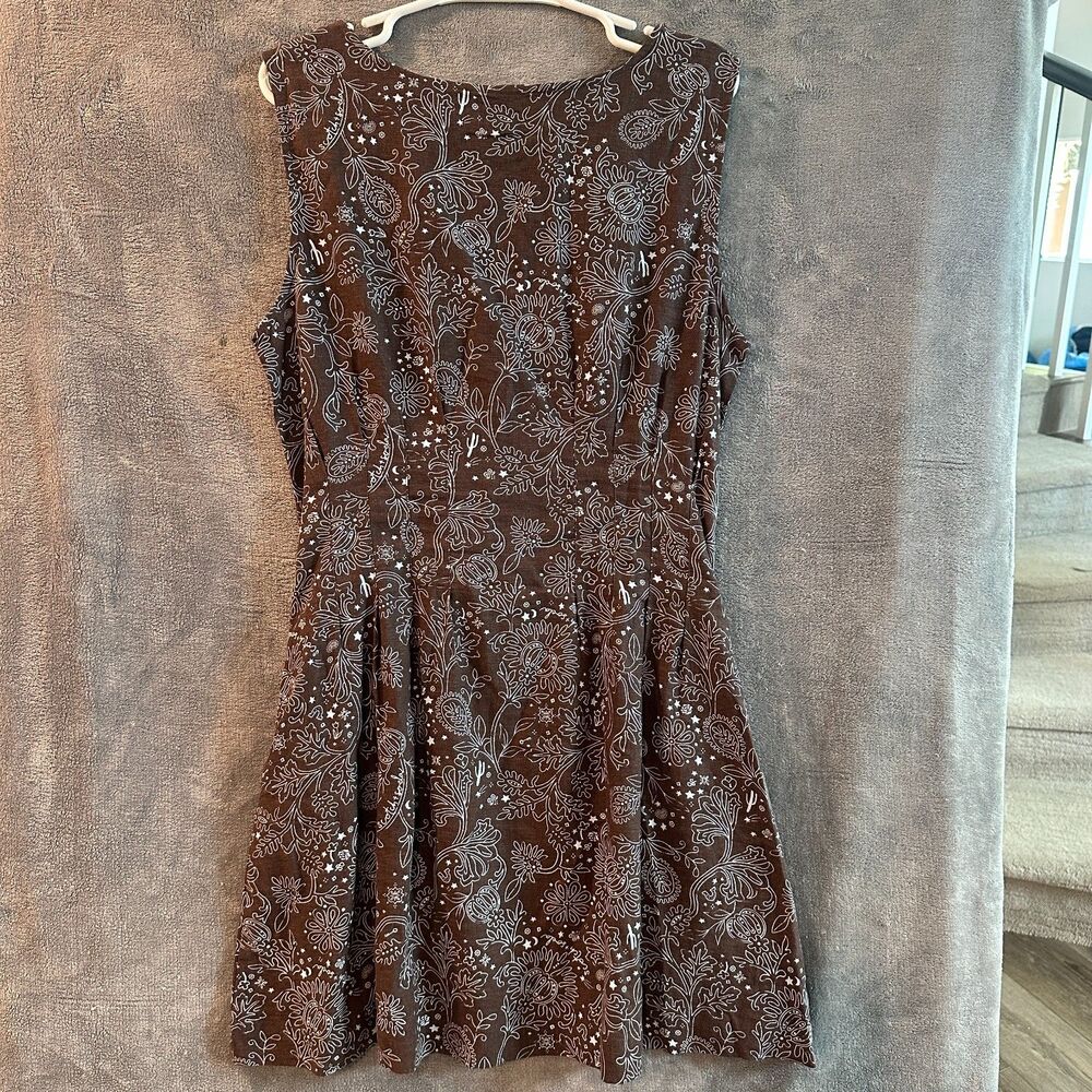 NWT Scotch & Soda Brown Bandana Linen Blend Dress Size Large